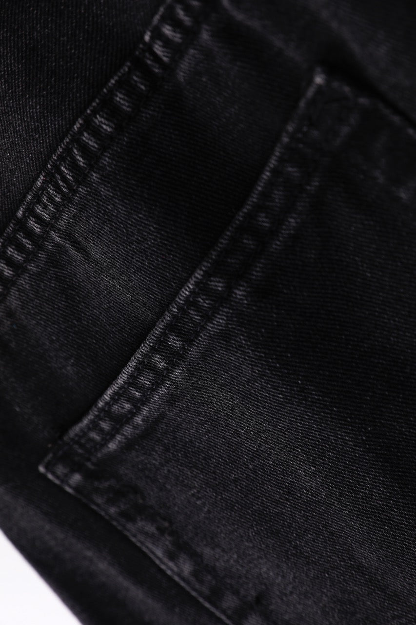 Pangunahing Itim na Tuwid na Jeans