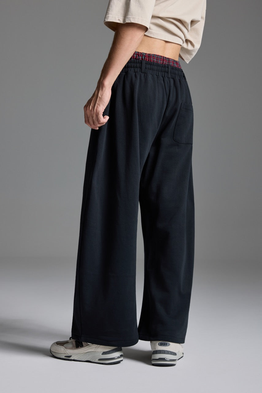 Double-Waist sweatpants Black