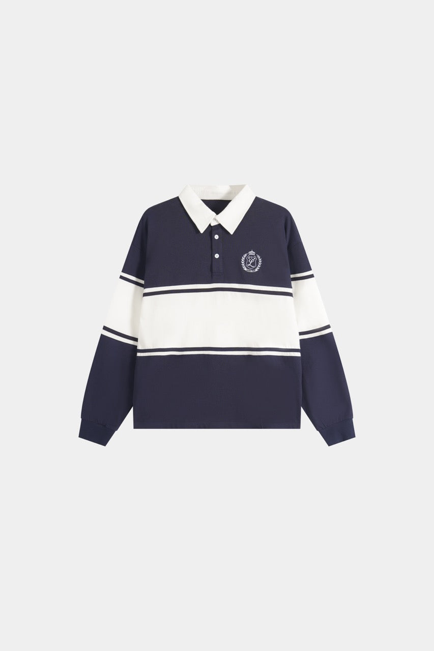 Cropped Rugby Shirt - Navy