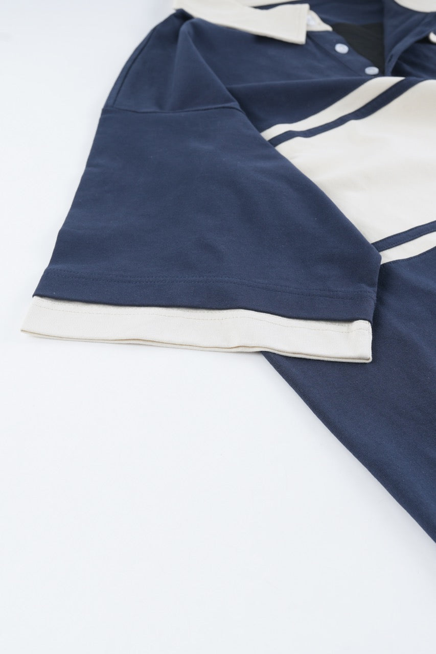 Polo rayé bleu marine