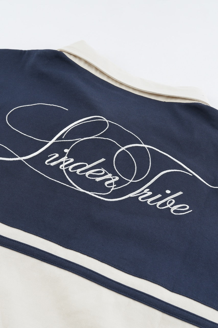 Polo rayé bleu marine