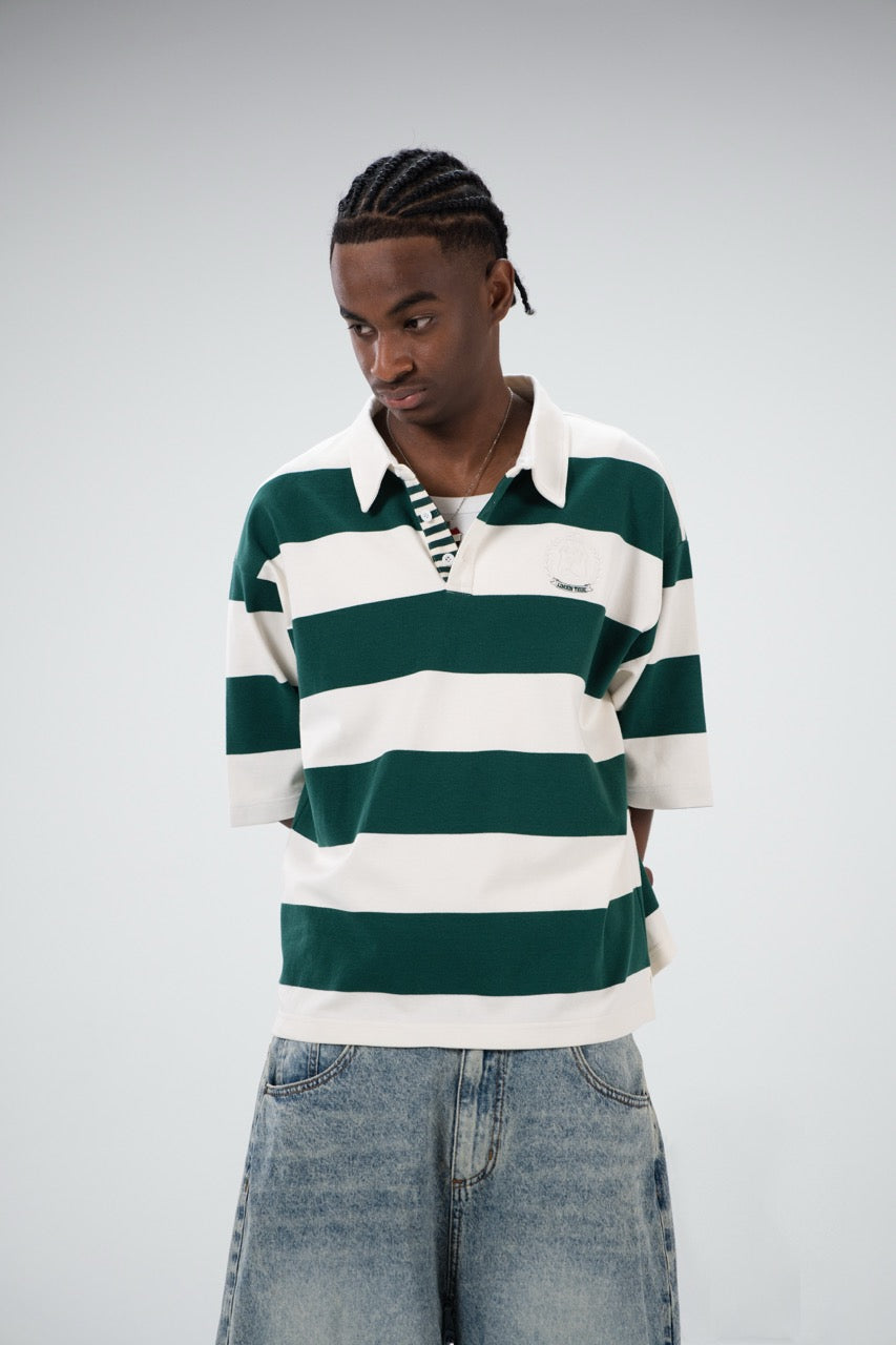 Striped Polo Shirt - Green