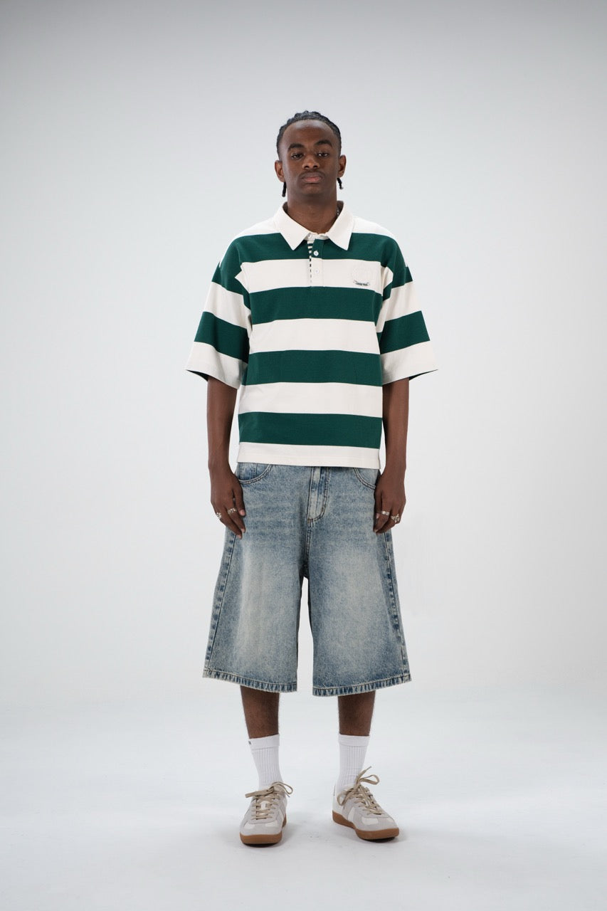Striped Polo Shirt - Green