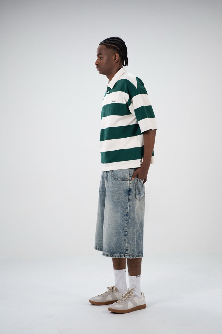 Striped Polo Shirt - Green