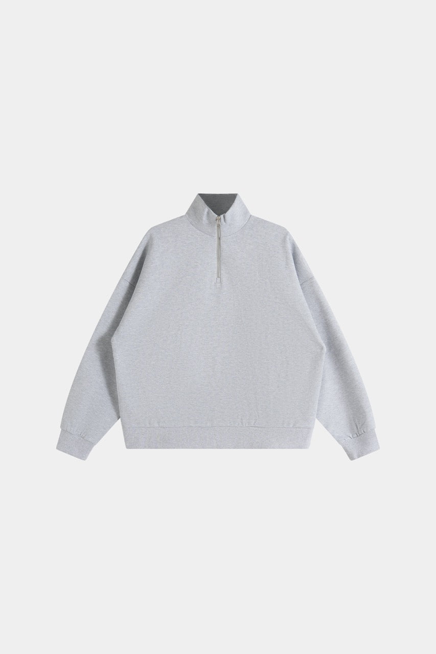 Cropped 1/4 Zip - Grey