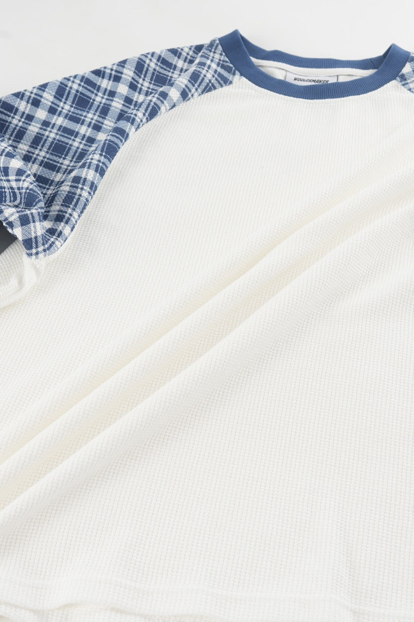 Raglan Waffle Sweatshirt - Plaid