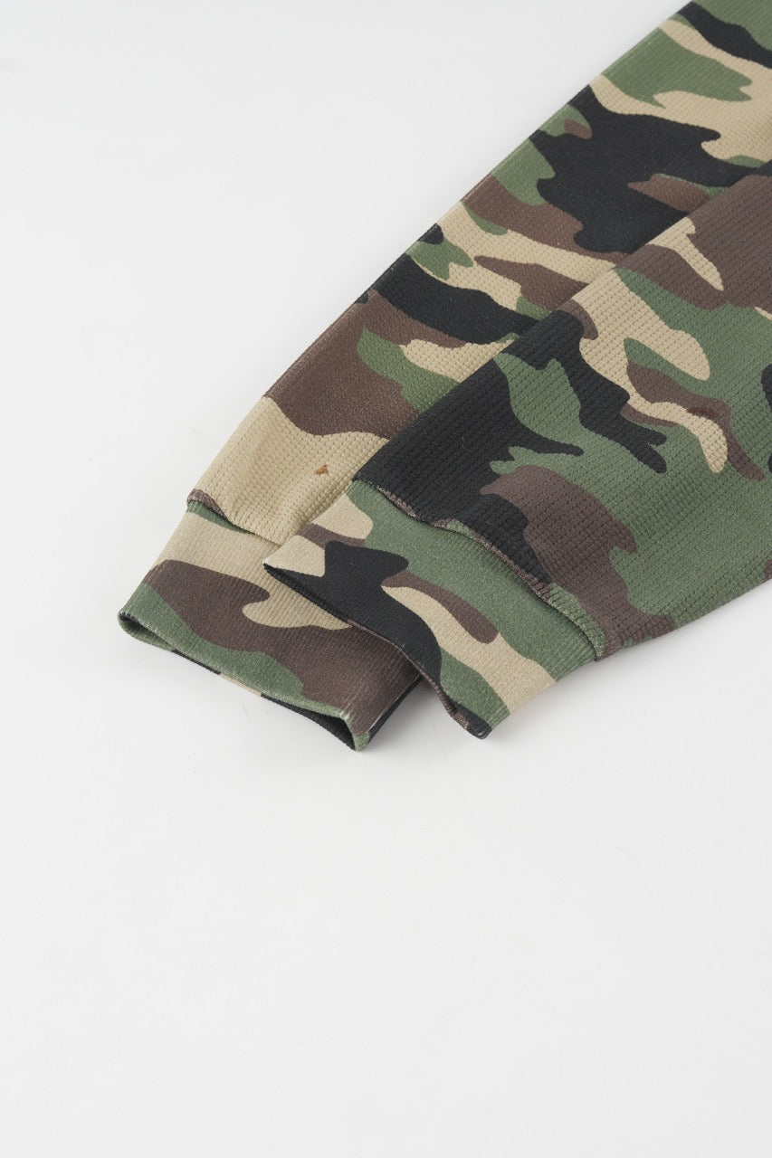 Raglan Waffle Sweatshirt - Camo