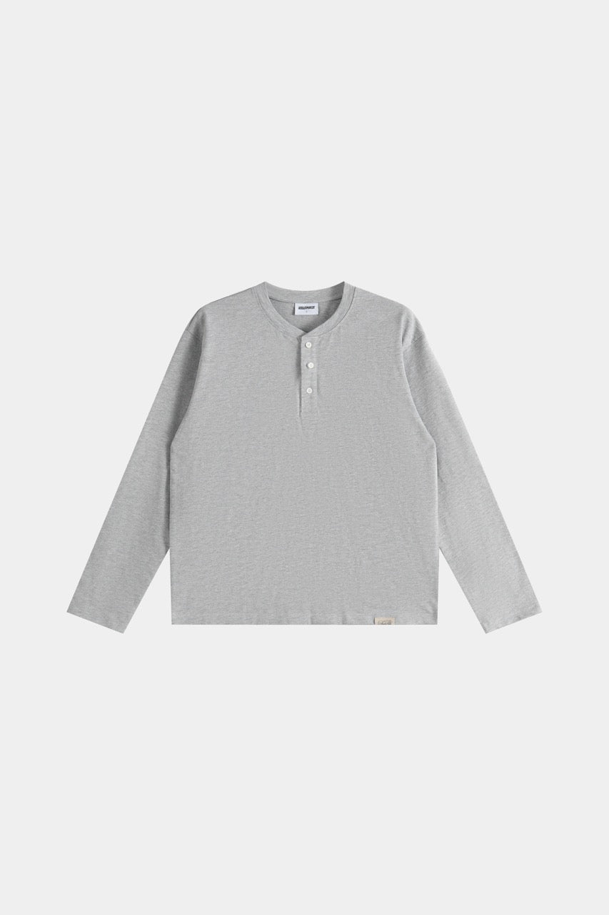 Slub Henley Sweatshirt - Grey