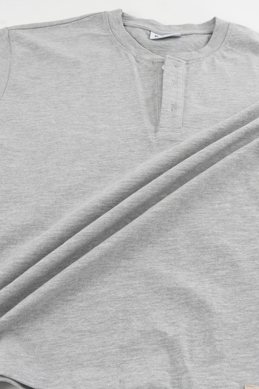 Slub Henley Sweatshirt - Grey