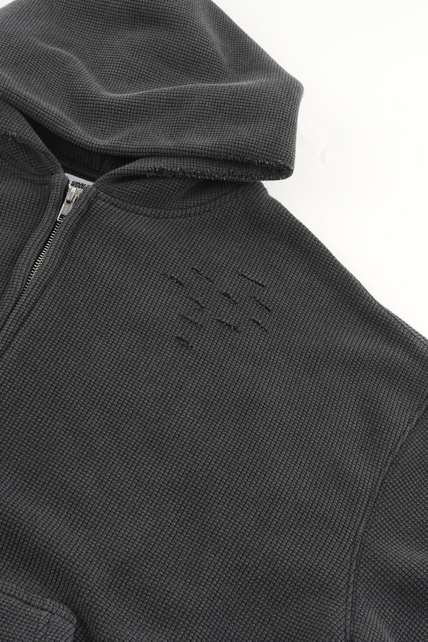 Distressed Waffle Zip up - Vintage