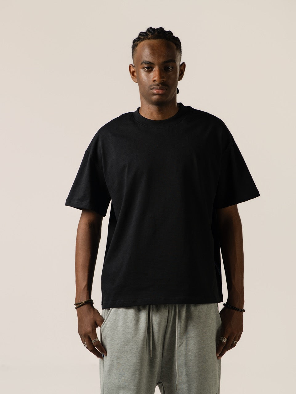 Camiseta de hombro caído - Negro