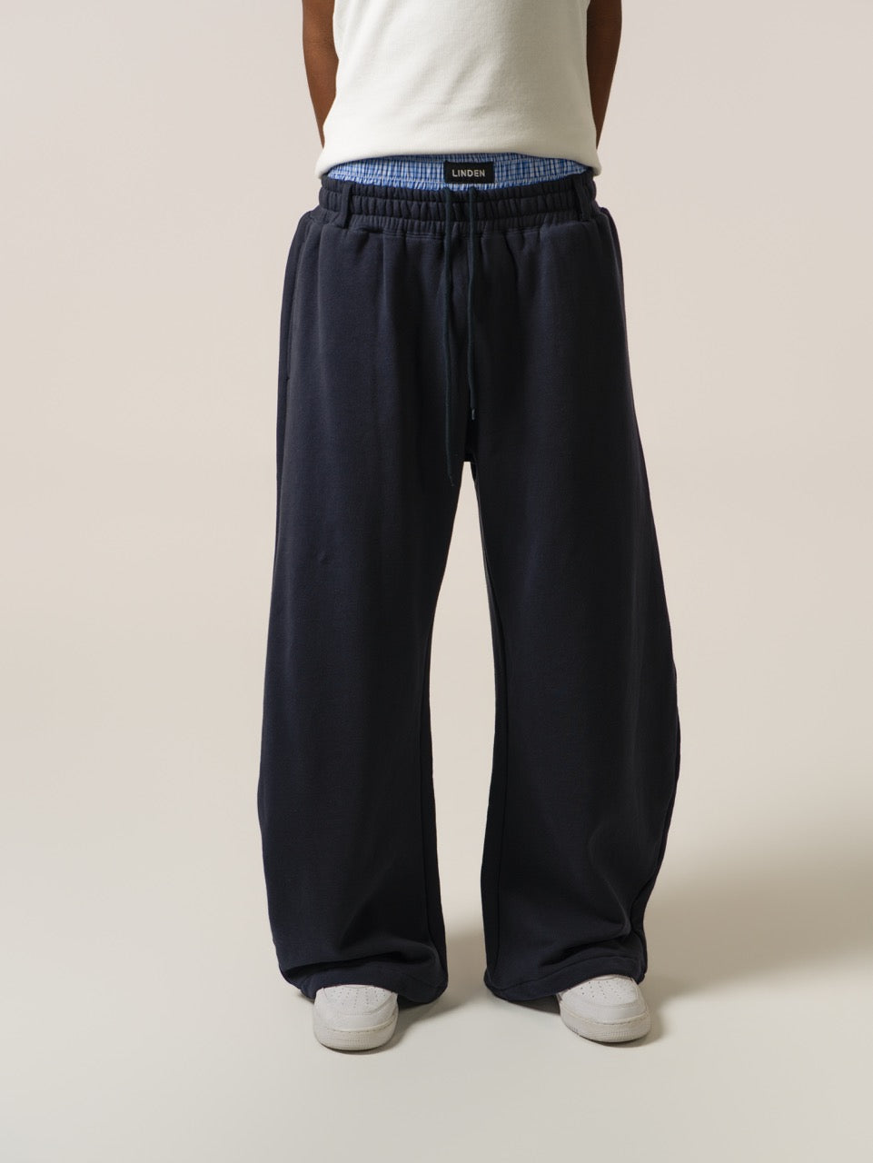 Double Waist Sweatpants - Navy