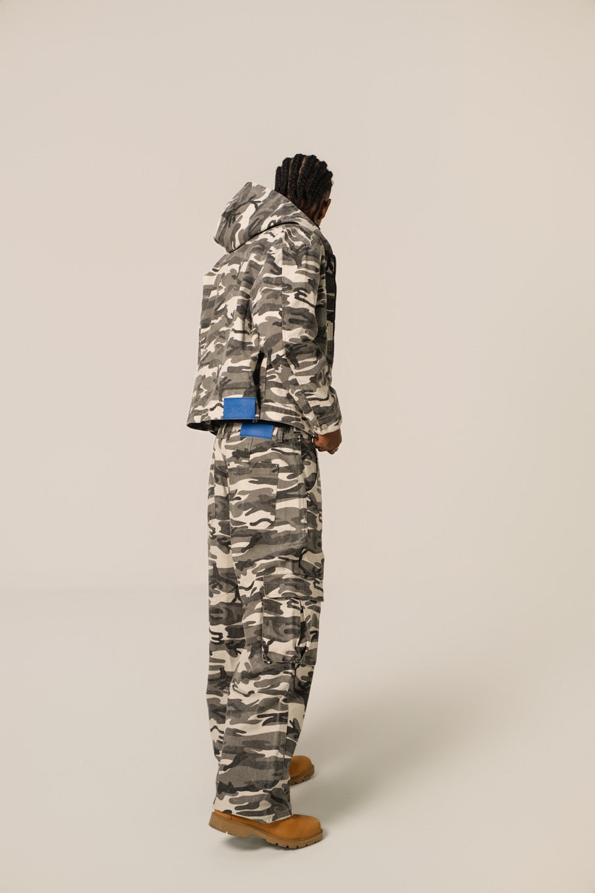 Baggy Cargo Pants - WhiteCamo