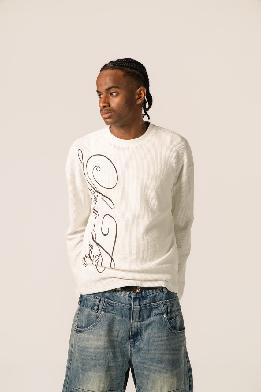 Waffle Sweatshirt White