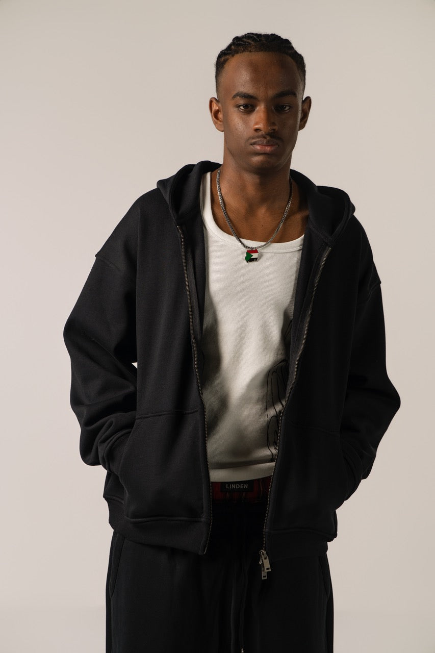 LINDEN Zip Jacket Black