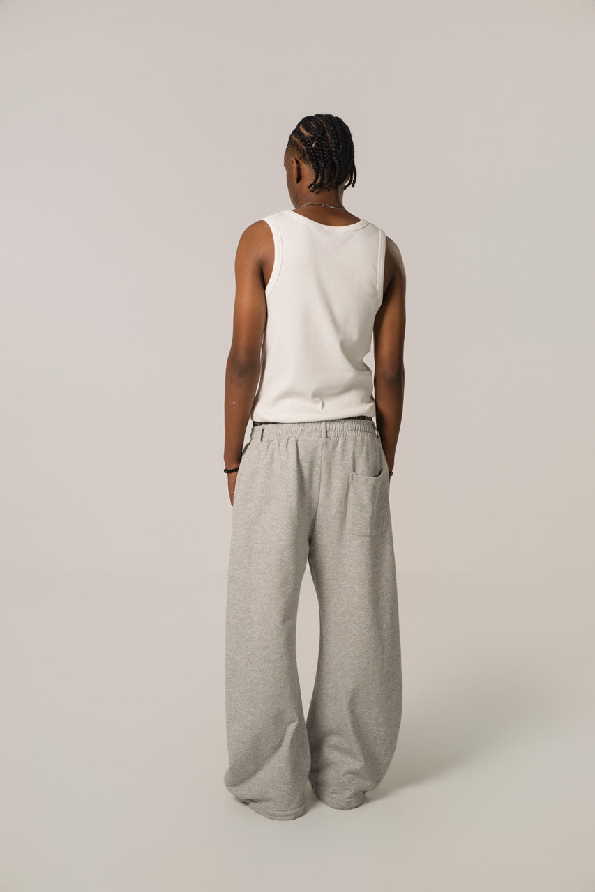 Pantalones deportivos de cintura doble gris