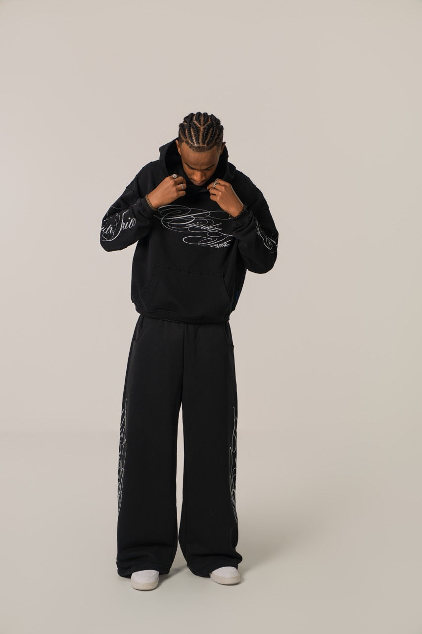 Linden Cropped Hoodie - Black