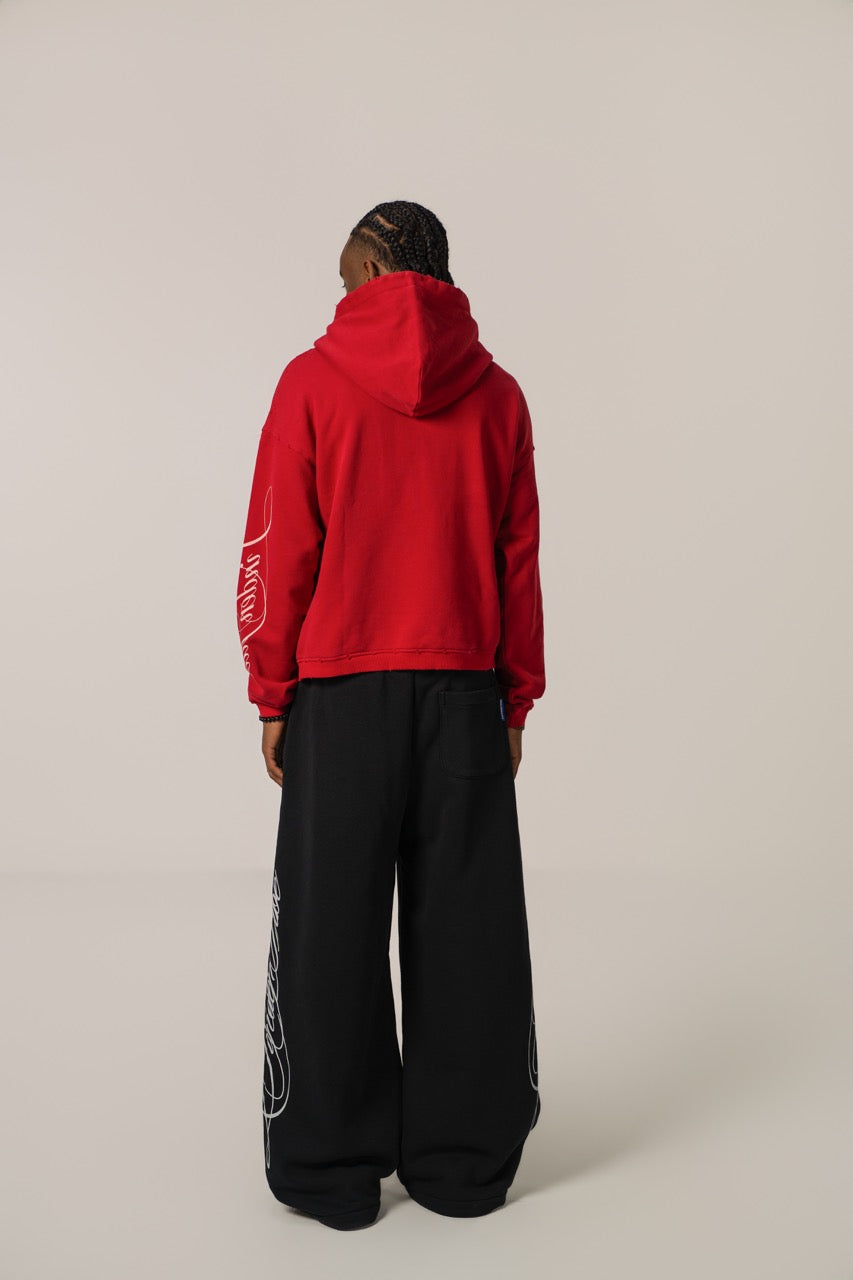 Linden Cropped Hoodie - Red