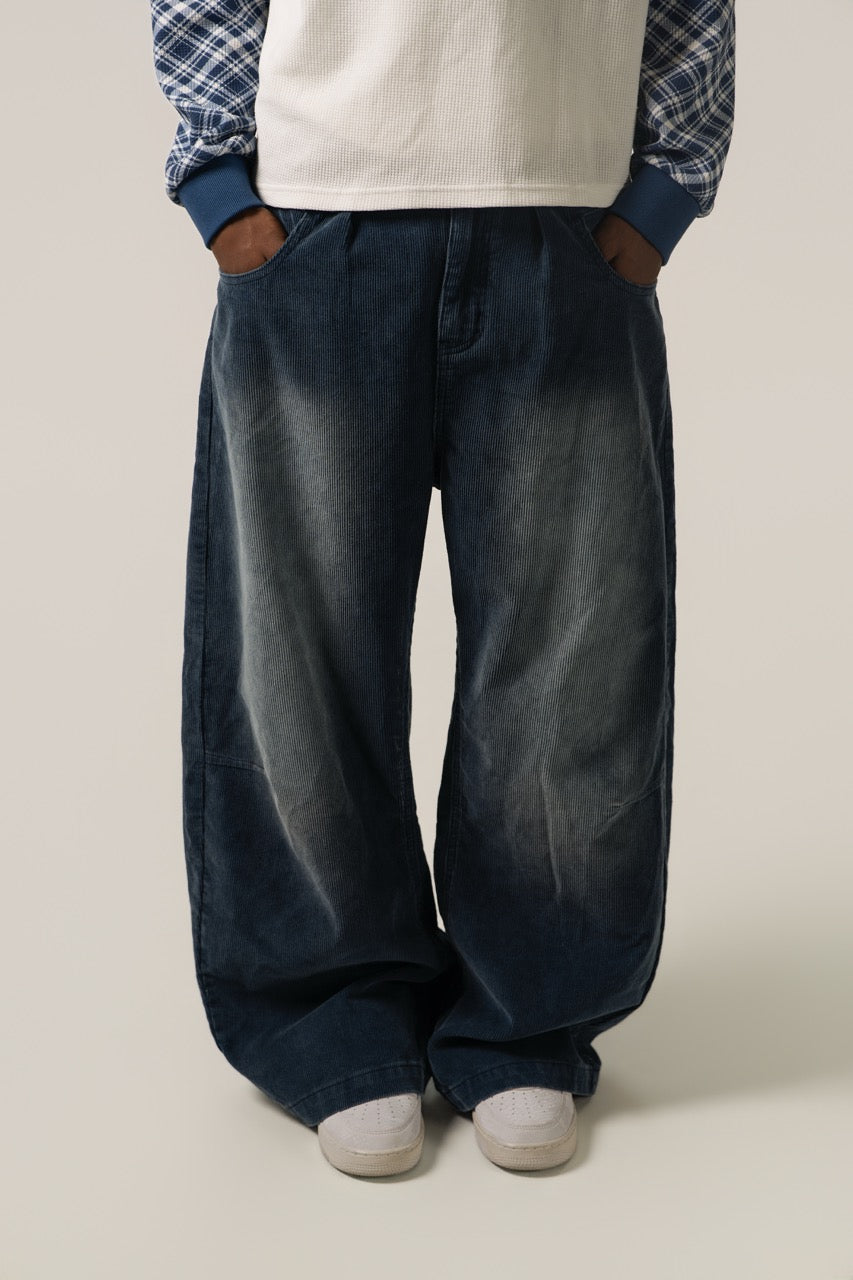 Baggy Corduroy Pants - WashedNavy