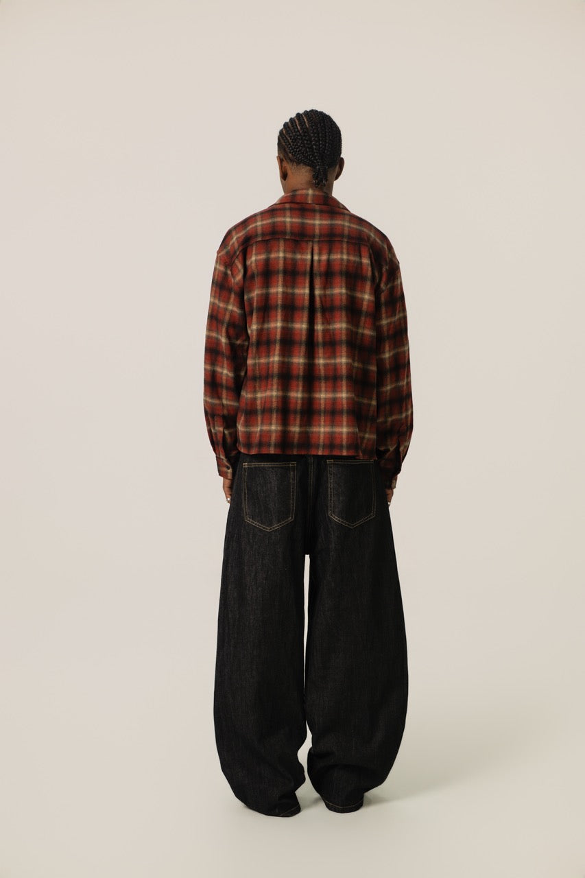 Cropped Flannel - Wine