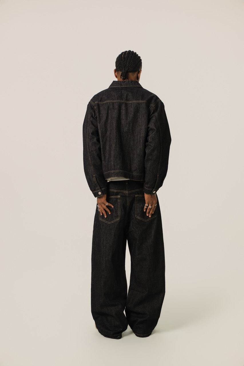 Denim Zip Jacket - Black