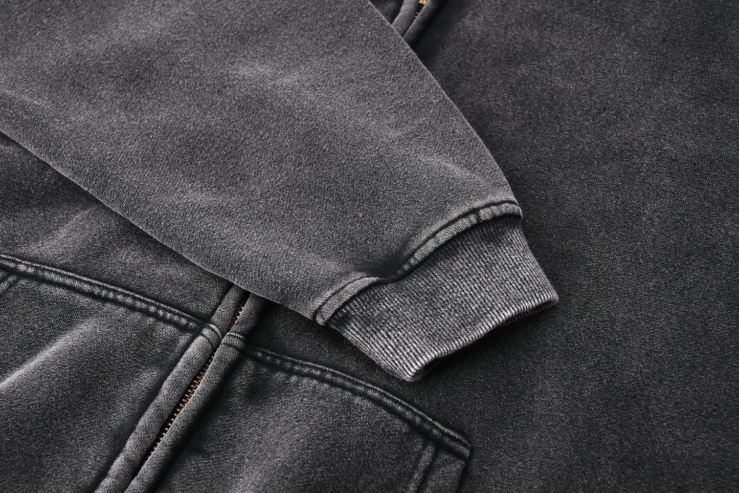 Washed zip hoodie