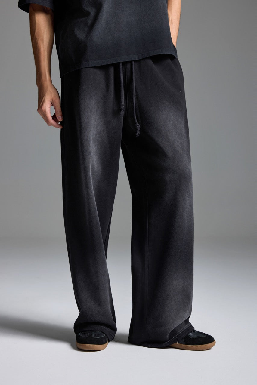 Washed Basic Sweatpants Black
