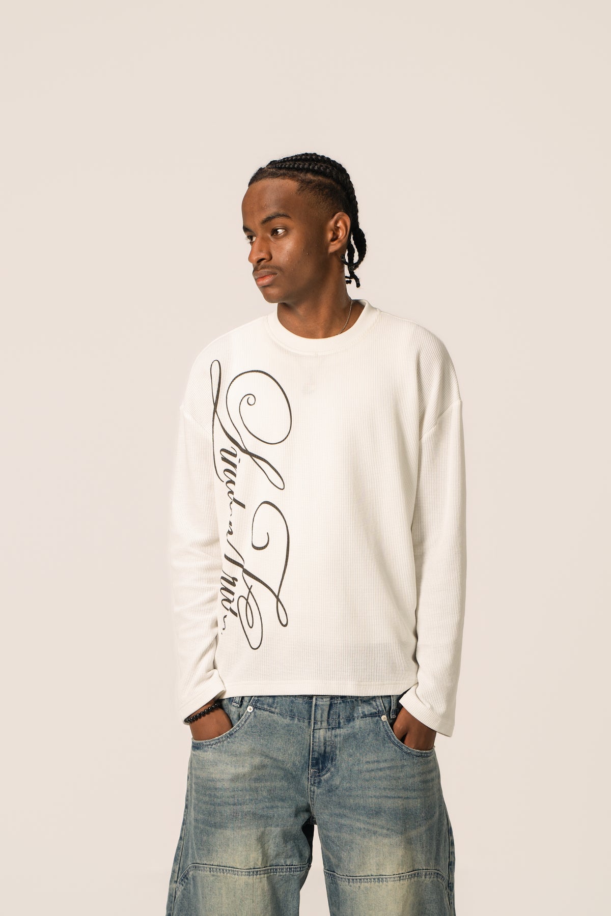 Waffle Sweatshirt White