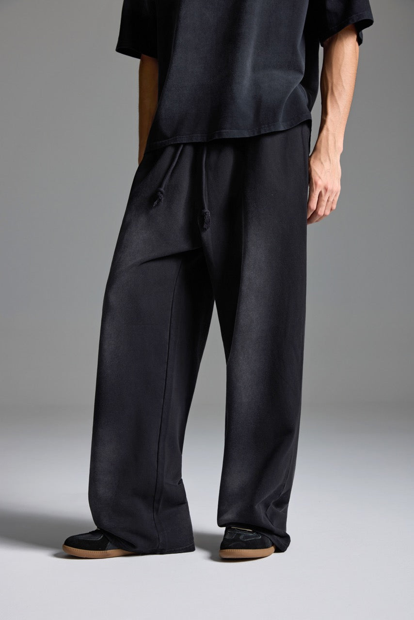 Washed Basic Sweatpants Black