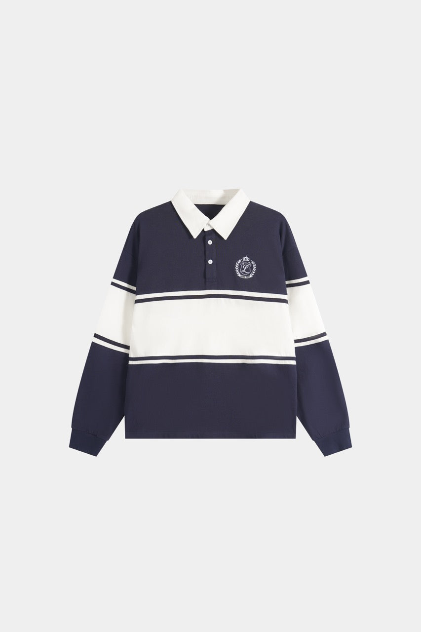 Cropped Rugby Shirt - Navy
