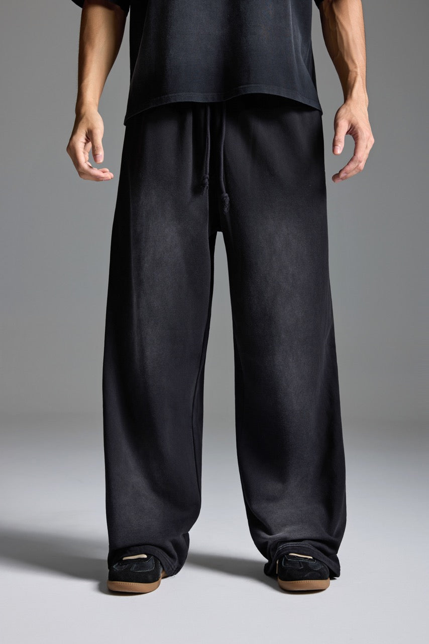 Washed Basic Sweatpants Black