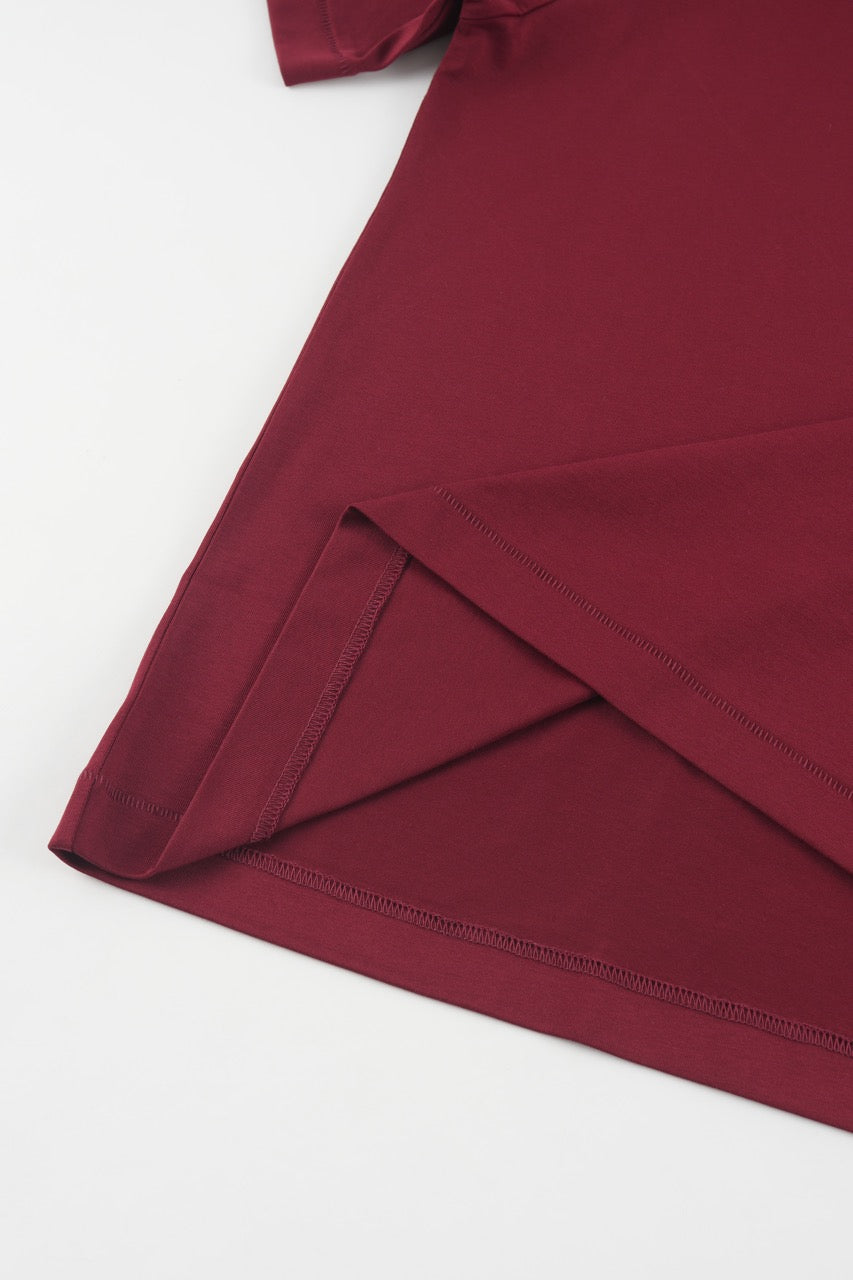 Drop Shoulder T-shirt Wine