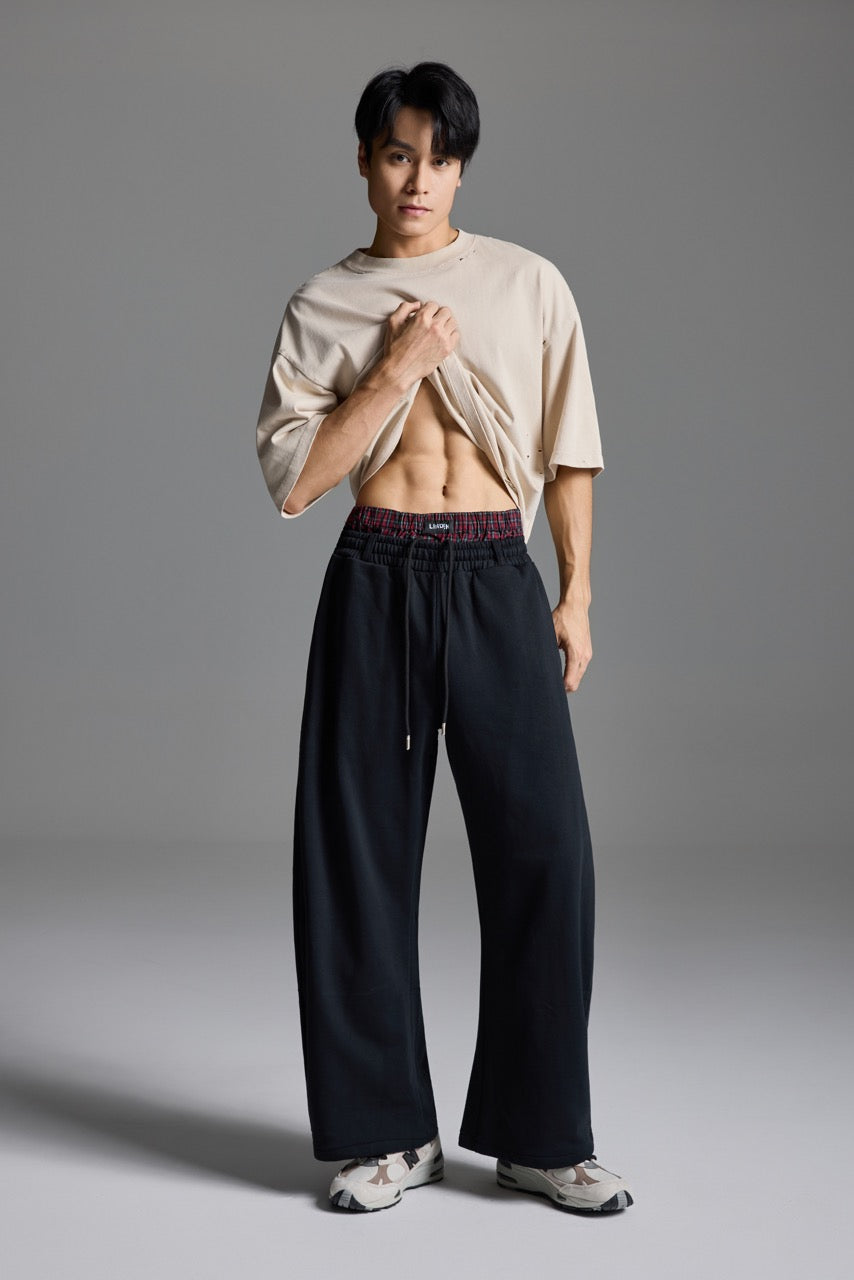 Double-Waist sweatpants Black