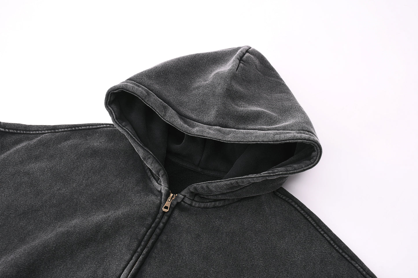 Washed zip hoodie