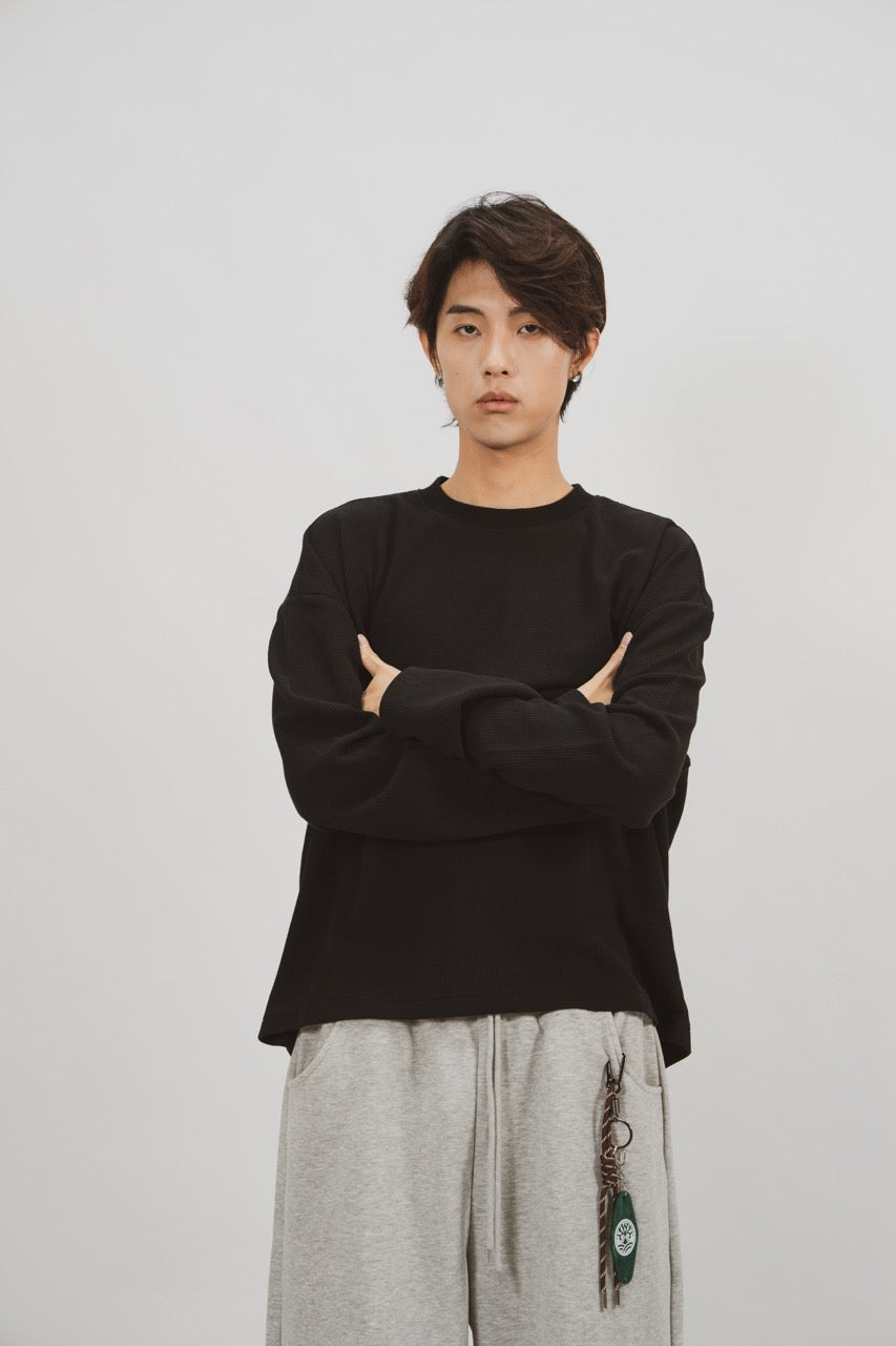 Sweat-shirt Waffle Noir