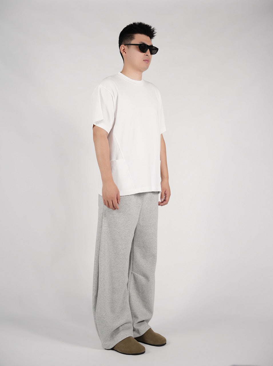Scimitar-Silhouette Sweatpants Grey
