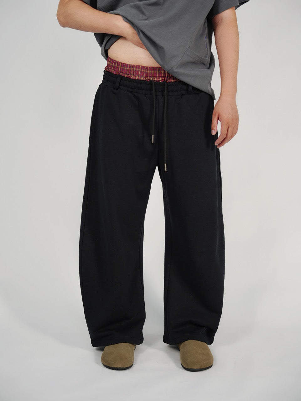 Double-Waist sweatpants Black