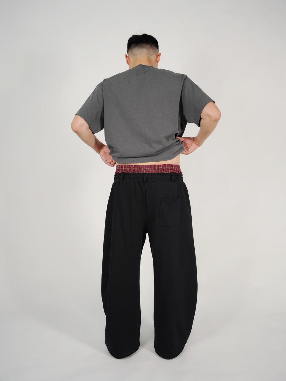 Double-Waist sweatpants Black