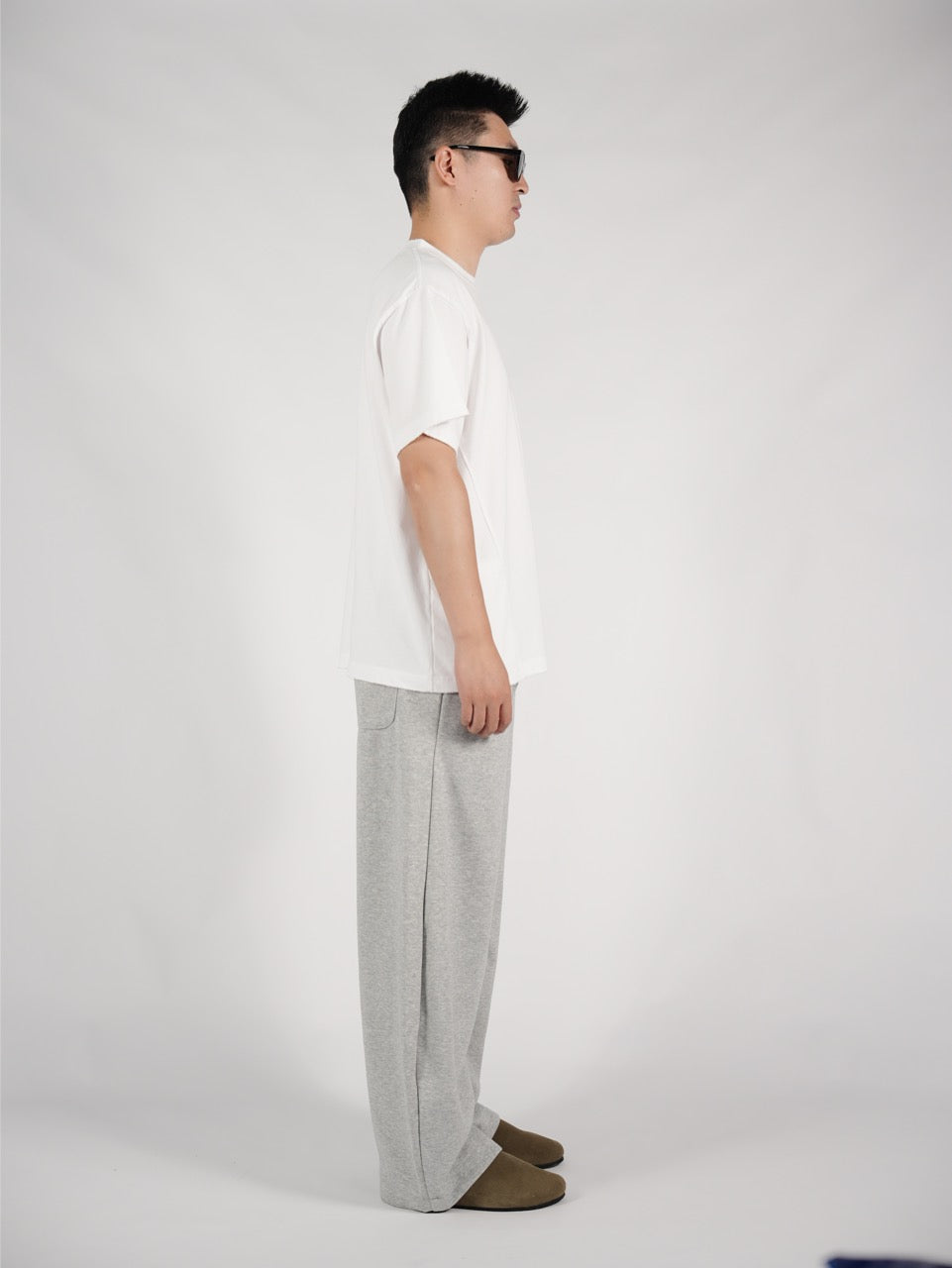 Scimitar-Silhouette Sweatpants Grey
