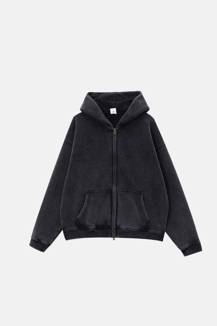 Washed zip hoodie