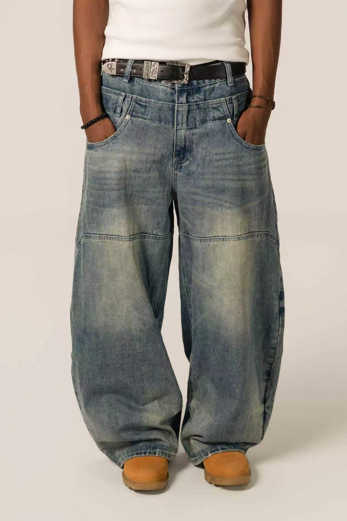 Denim selvedge à double taille - Bleu