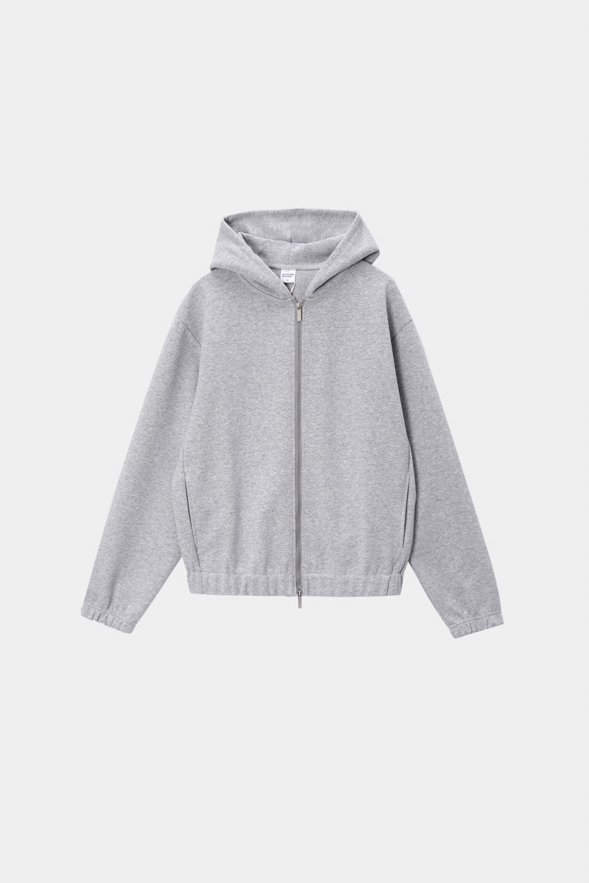 Scuba Knit Boxy Hoodie Grey