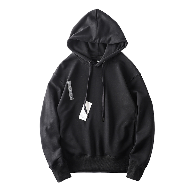 Basic Cotton Hoodie Black