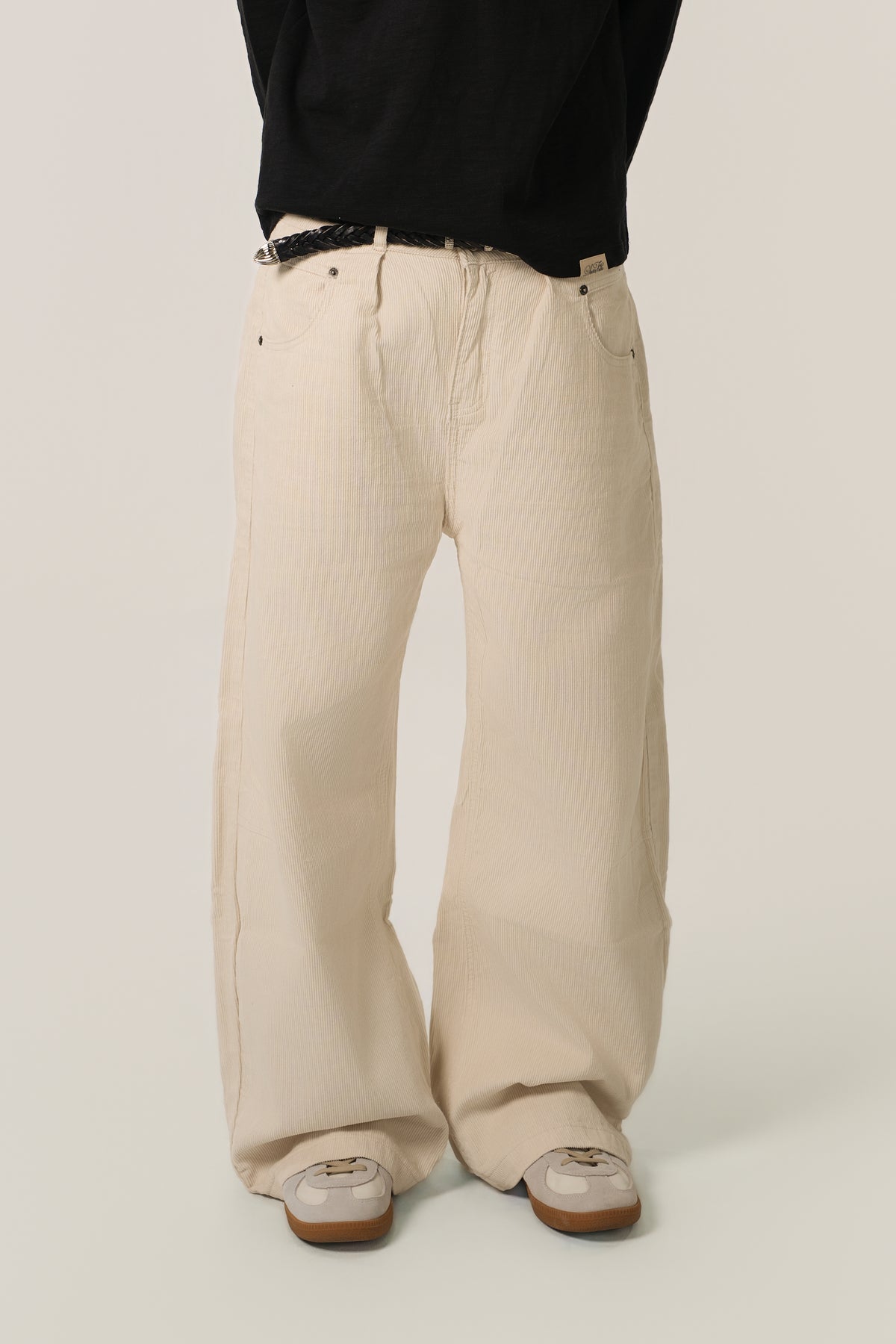 Baggy Corduroy Pants - Cream