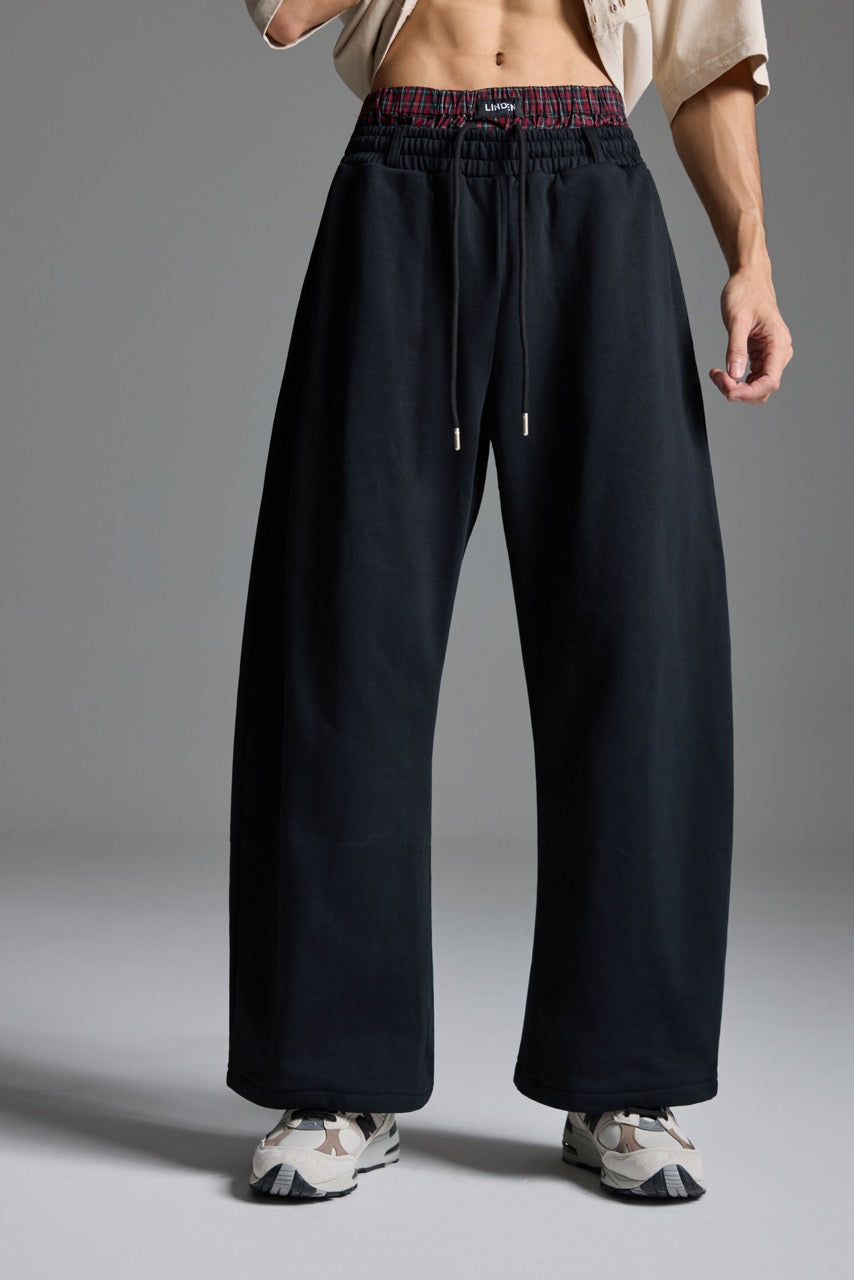 Double-Waist sweatpants Black