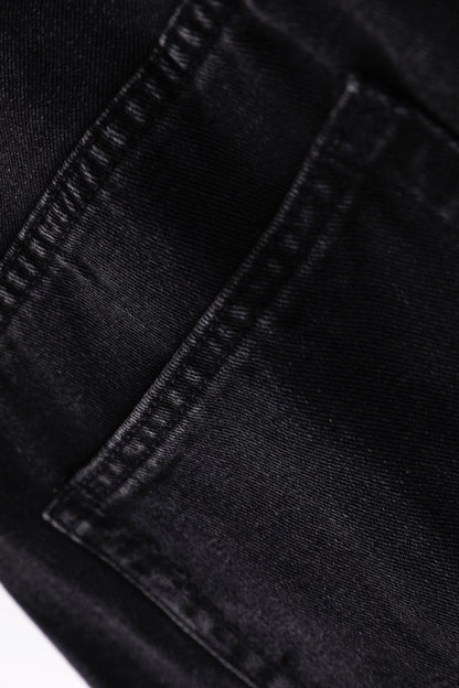 Pangunahing Itim na Tuwid na Jeans