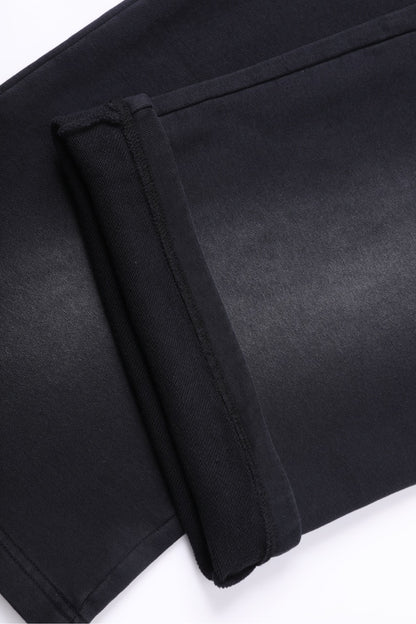 Washed Basic Sweatpants Black