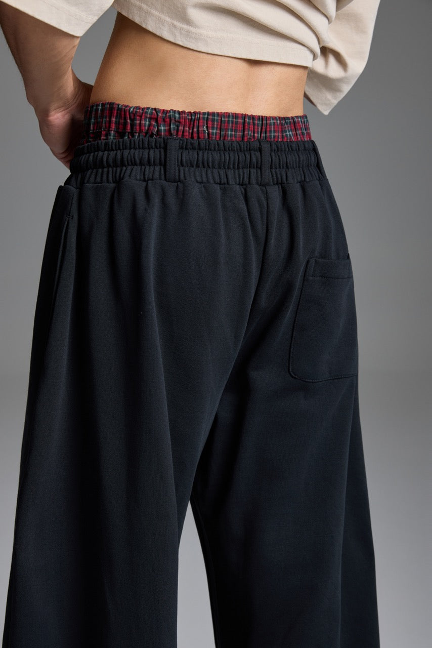 Double-Waist sweatpants Black