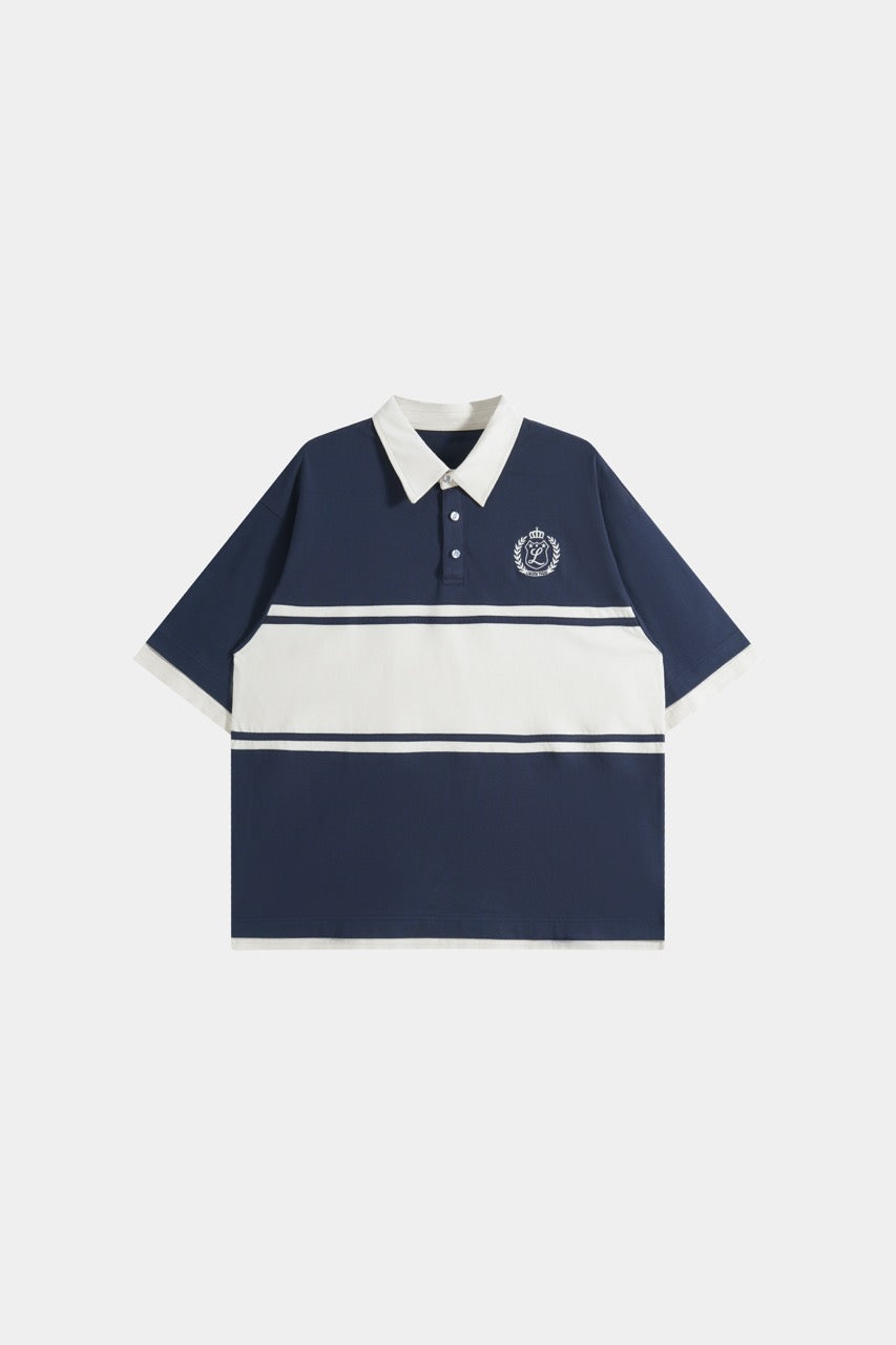 Stripe Polo Shirt - Navy