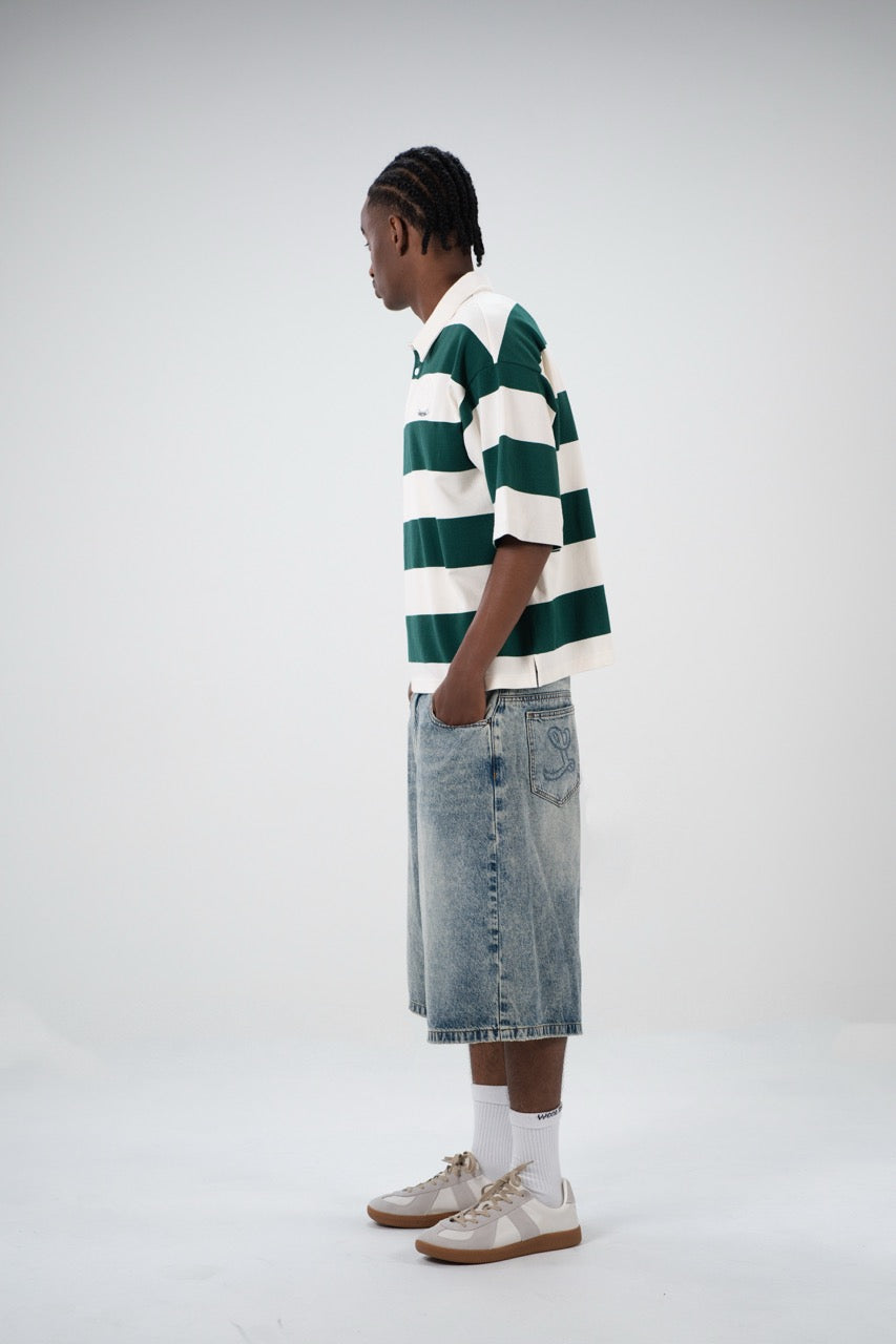 Striped Polo Shirt - Green